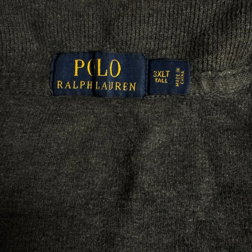 Polo Ralph Lauren Men's Dark Gray‎ 3XLT Tall Quarter Zip Pullover Sweatshirt